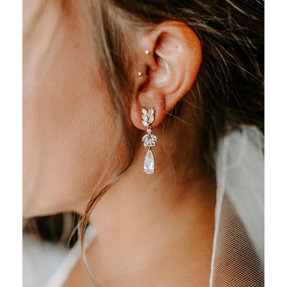 14K Gold Plated Teardrop Earrings - Picture 6 of 6